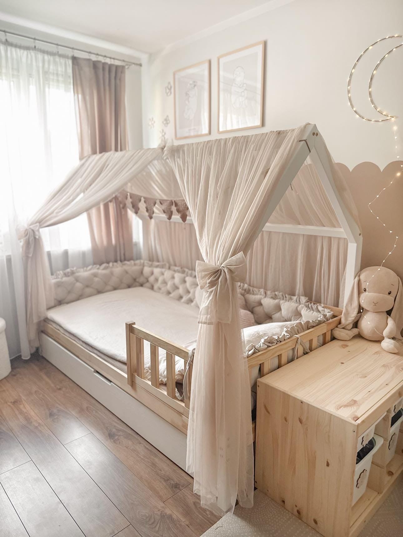 Vorhang-Set für Hausbetten-Rose Beige