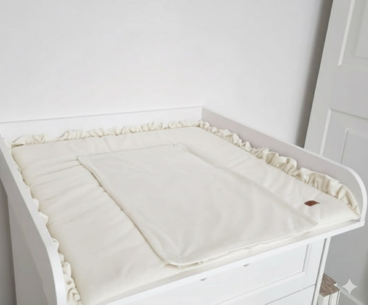 Wickelauflage Samt-Ecru