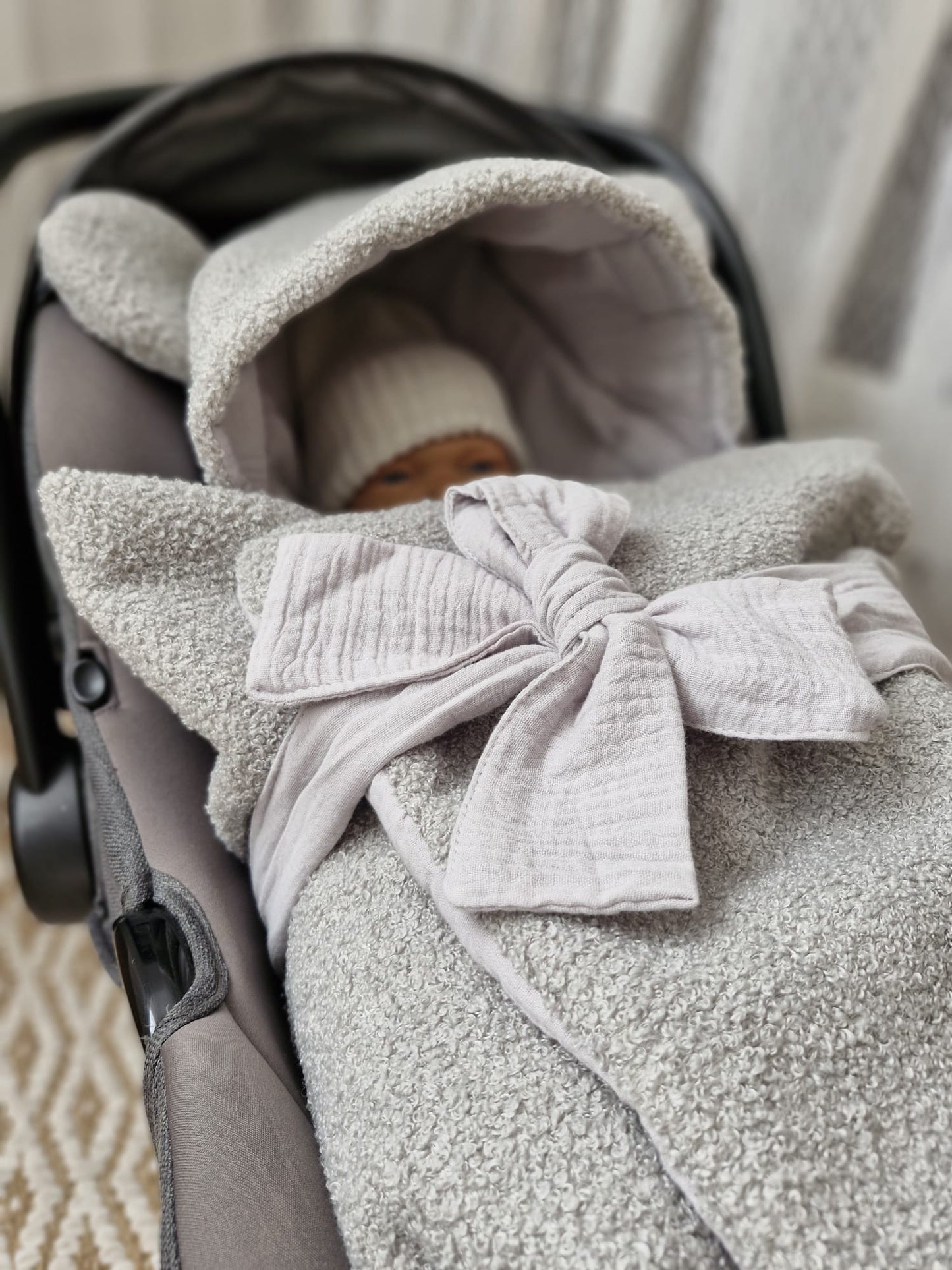 Teddy Einschlagdecke für Autoschale-Grey