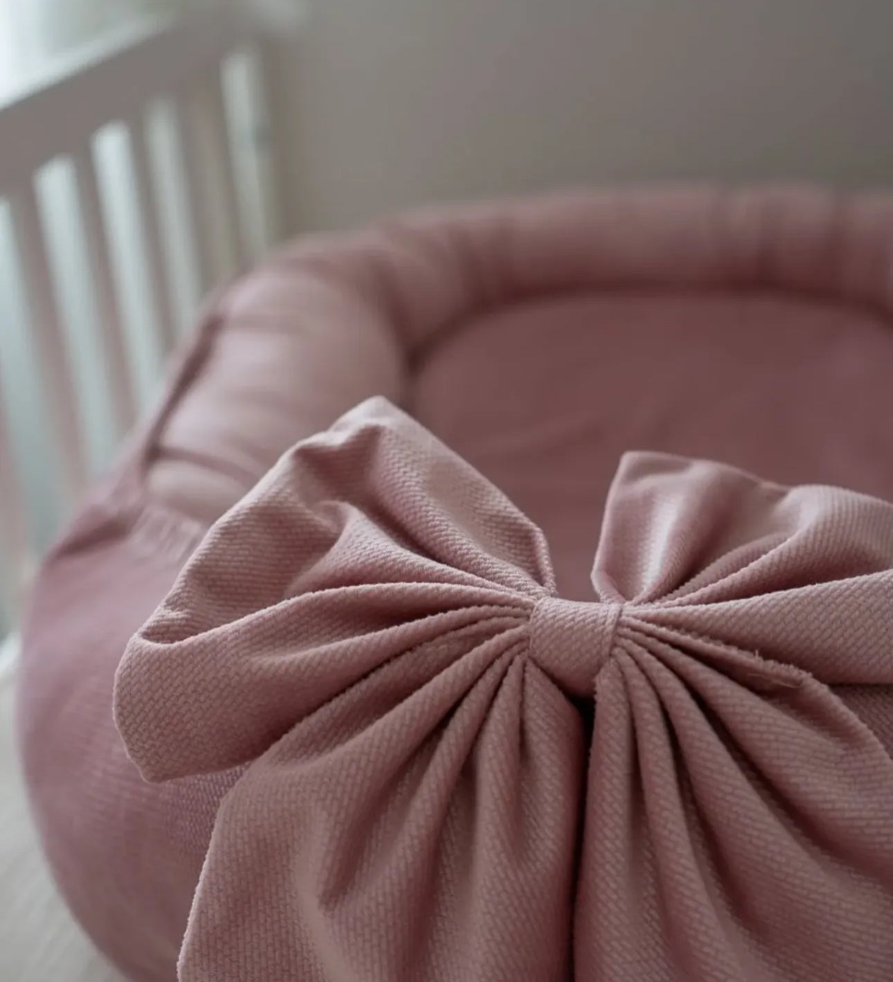 Babynest-Altrosa Samt-Elegant