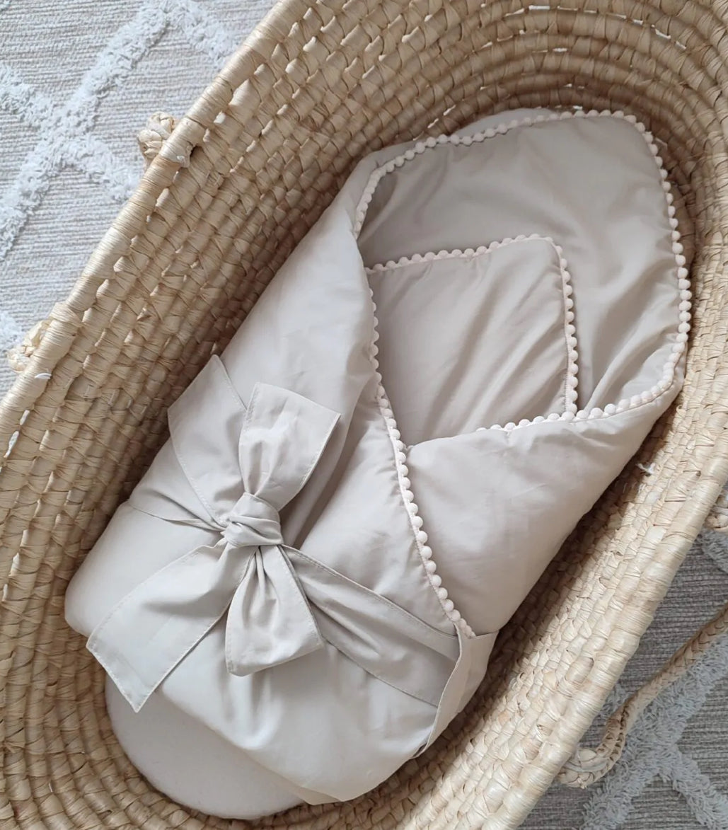 Einschlagdecke/Babyhörnchen Boho-Beige- Elegant