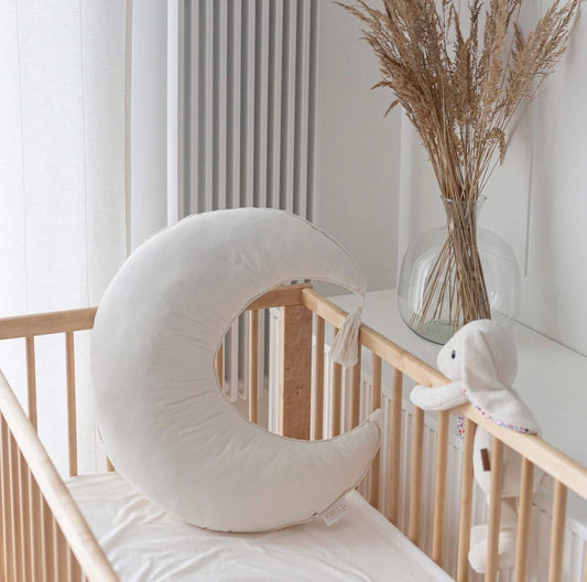 Stillkissen Halbmond Samt- Ecru