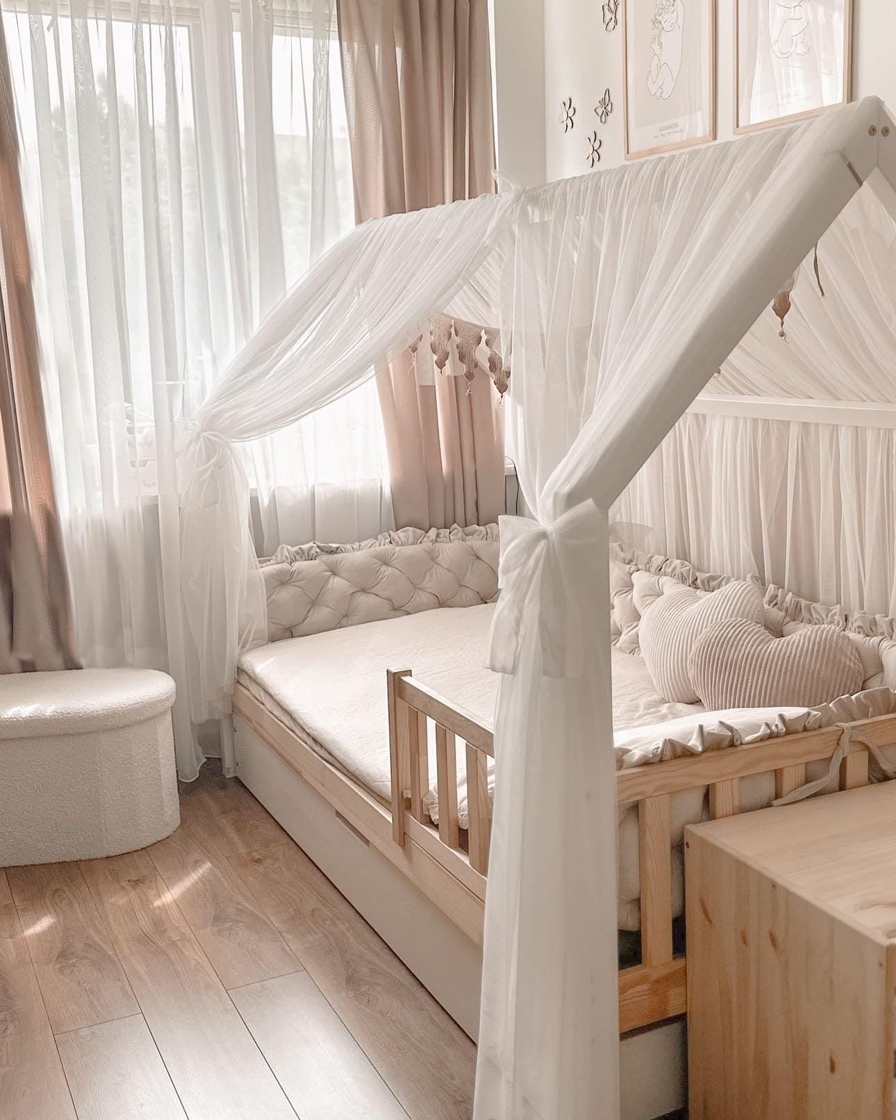 Vorhang-Set für Hausbetten-Weiß