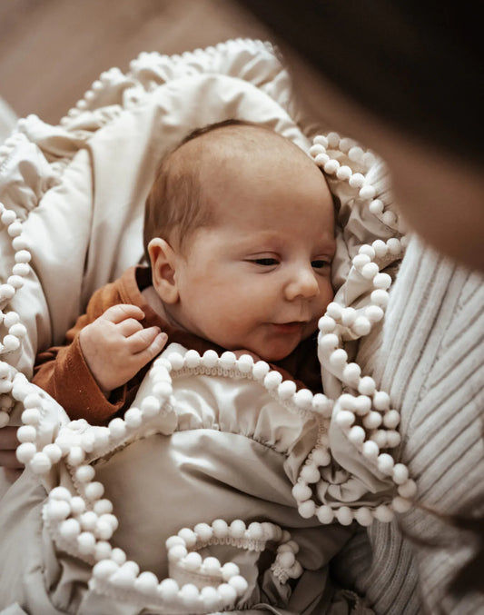 Einschlagdecke/Babyhörnchen Boho-Beige