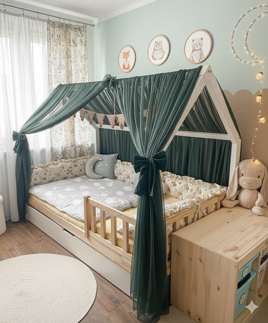 Vorhang-Set für Hausbetten-Khaki