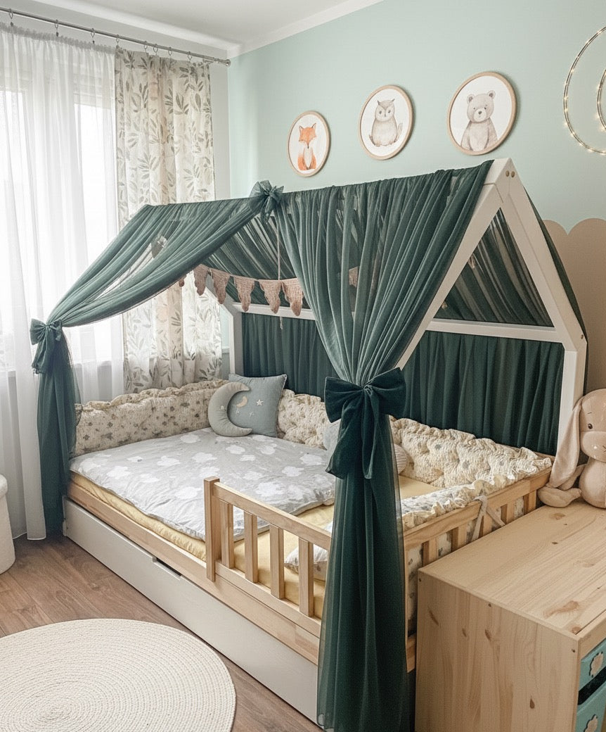 Vorhang-Set für Hausbetten-Khaki