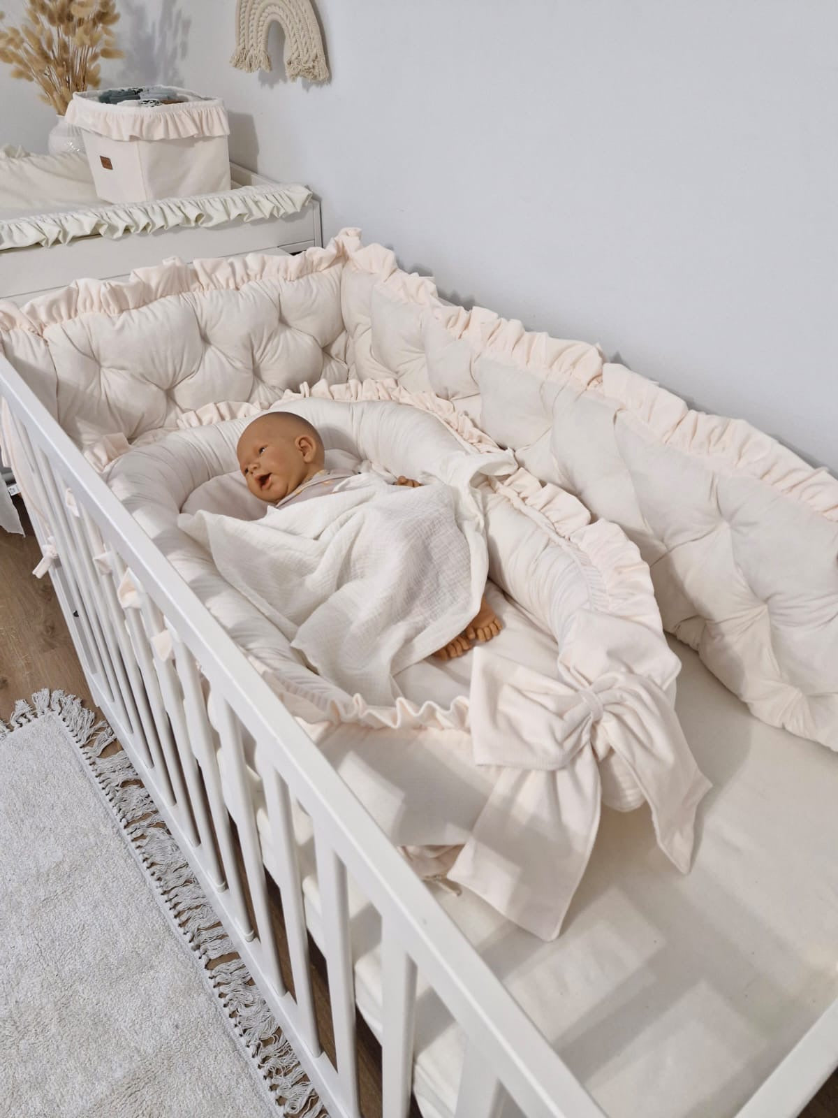Babynest-Ecru Samt