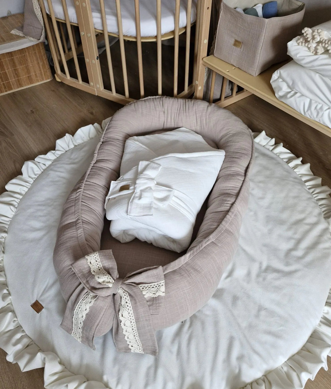 Babynest-Musselin-Beige