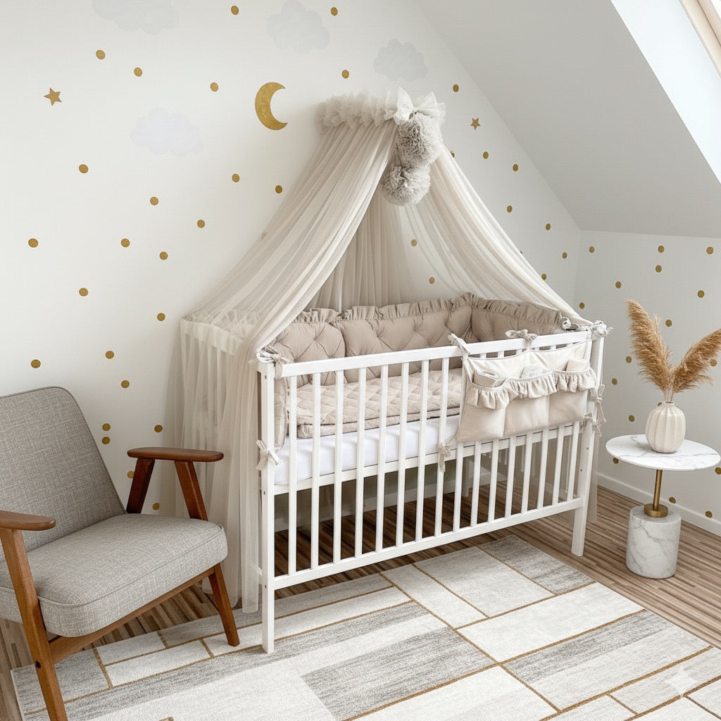 Bettumrandung Samt-Beige
