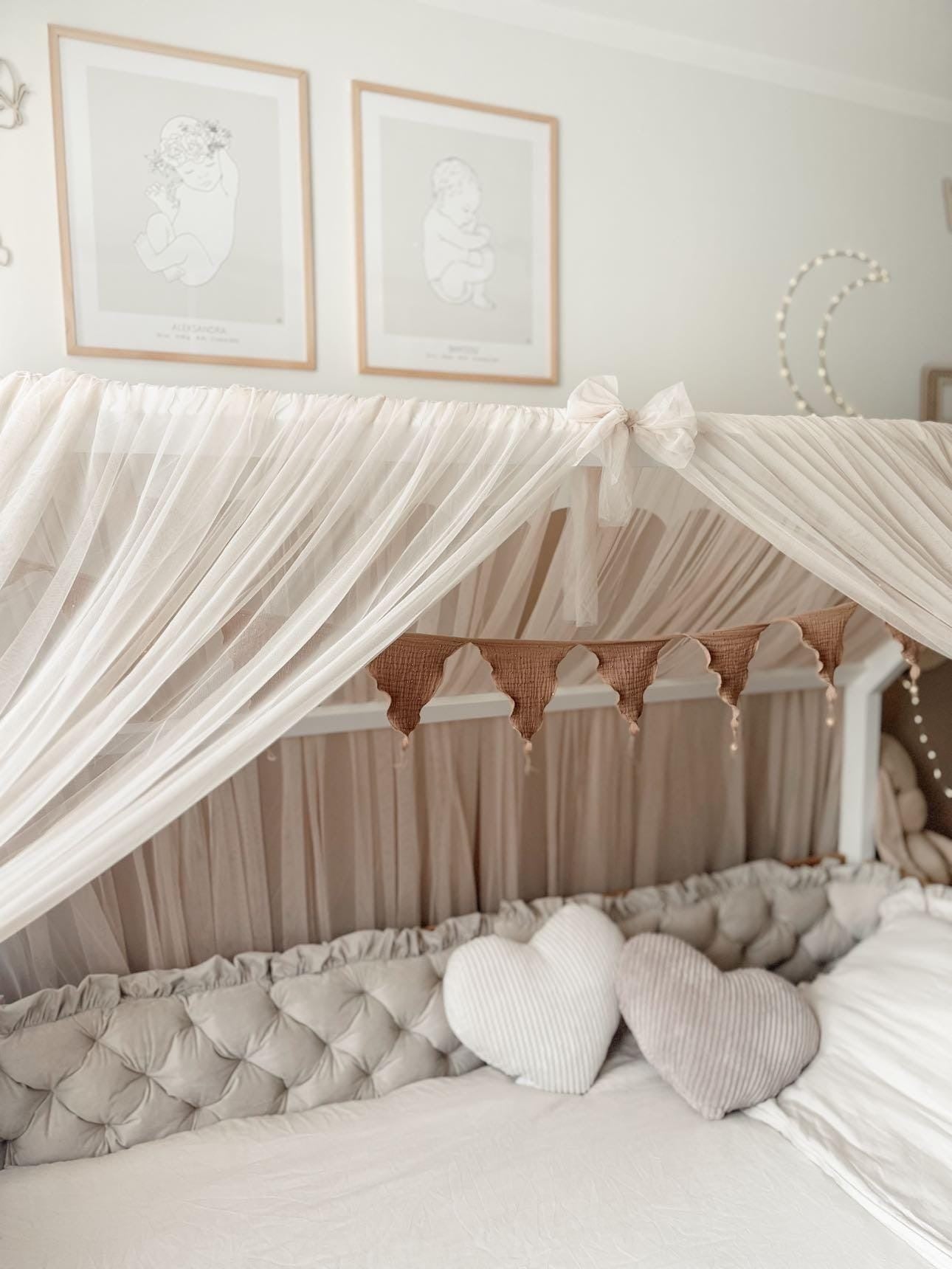 Vorhang-Set für Hausbetten-Rose Beige