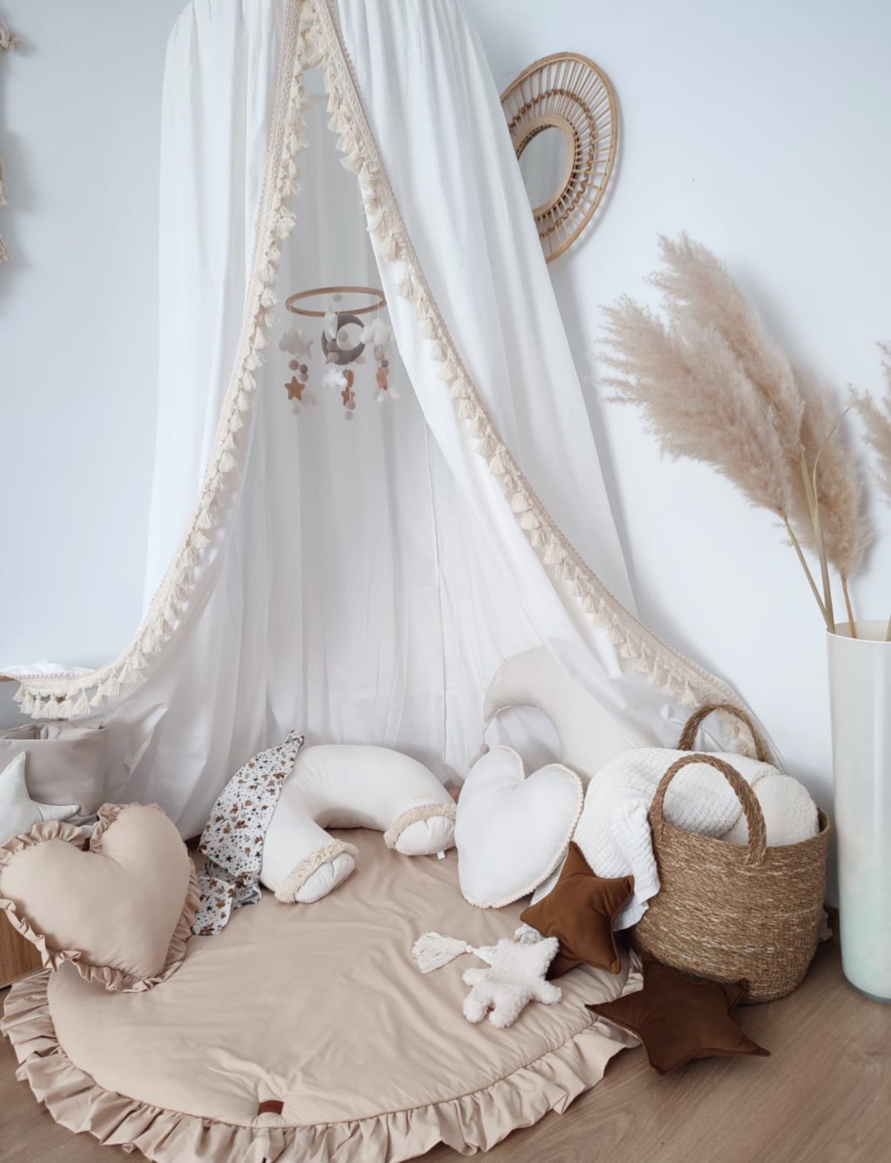Boho Baldachin Baumwolle-Ecru