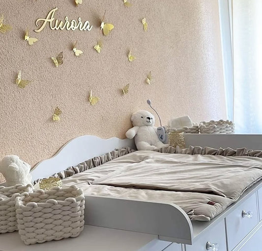 Wickelauflage-Samt-Beige