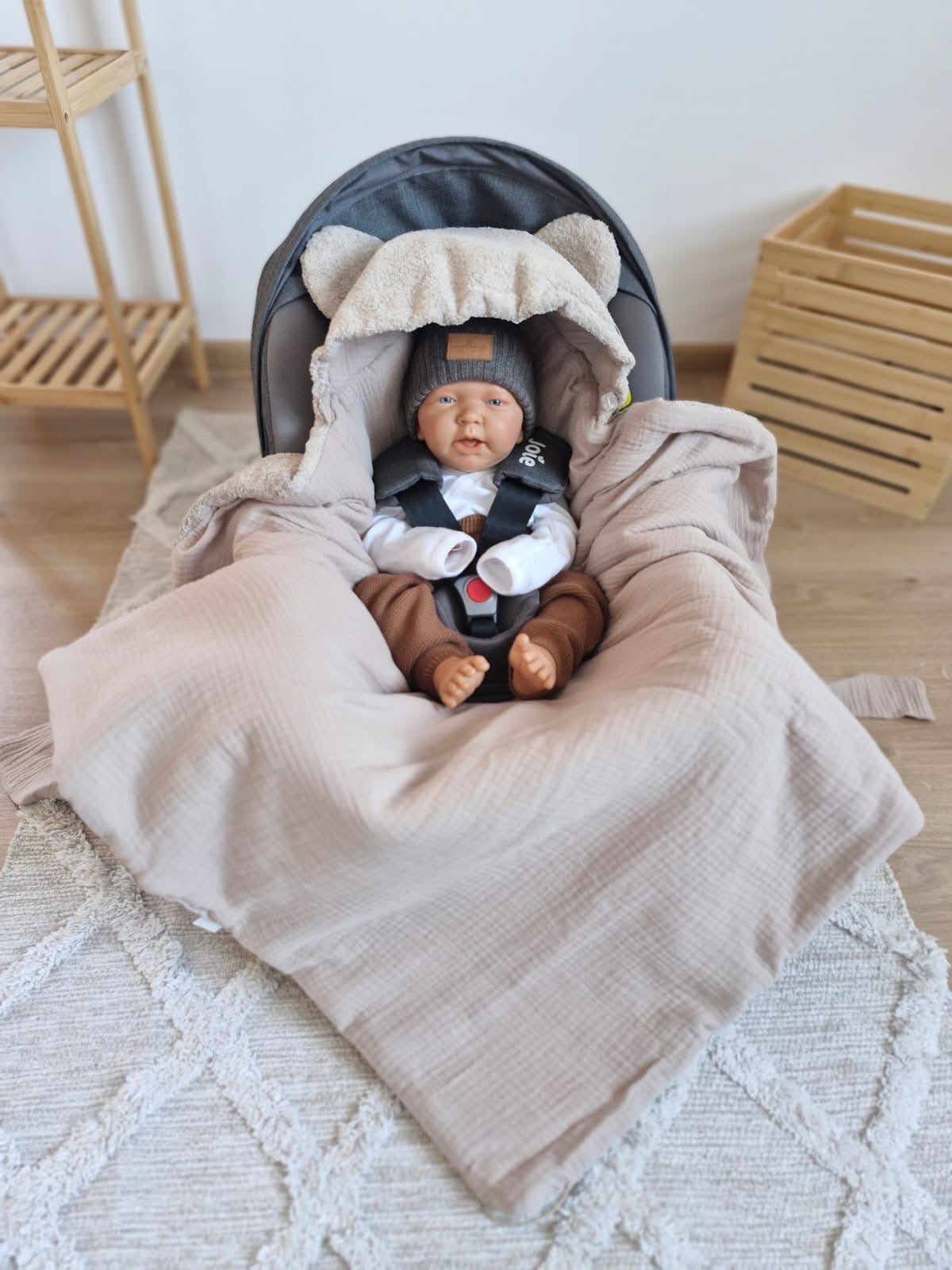 Premium-Autoschale-Decke Dunkelbeige