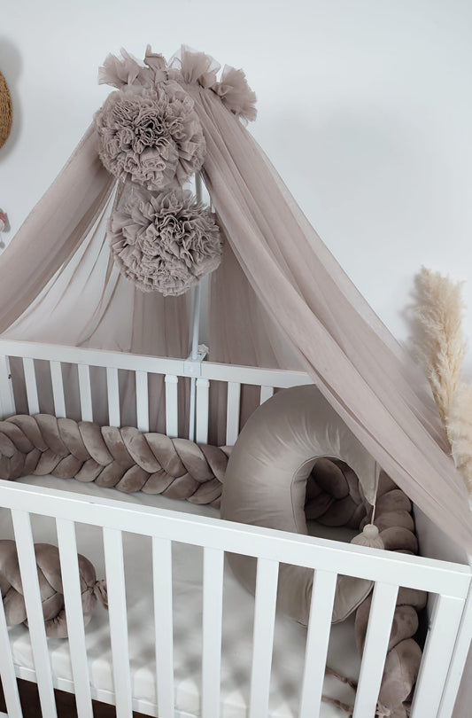 Stillkissen Halbmond Samt-Schokobraun