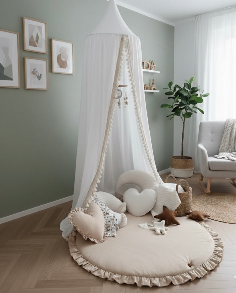 Boho Baldachin Baumwolle-Ecru