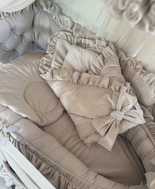 Einschlagdecke Samt Beige