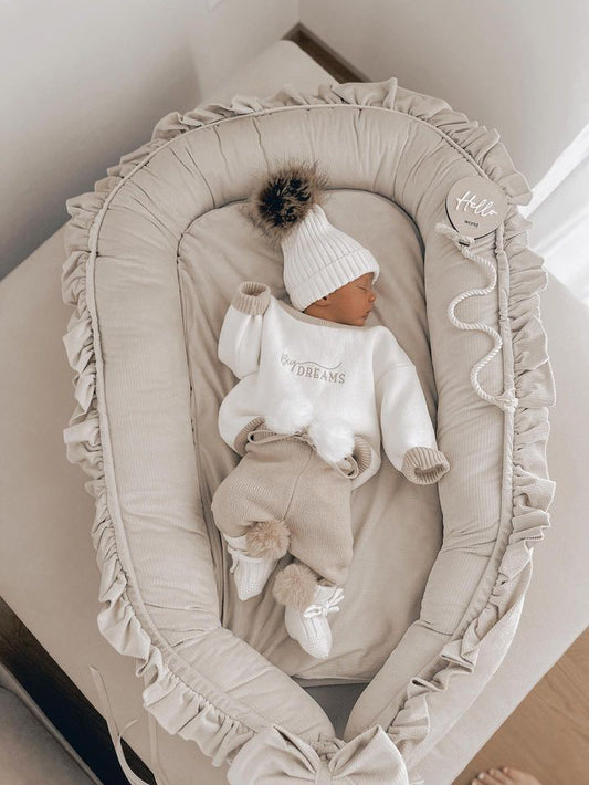 Babynest-Beige Samt