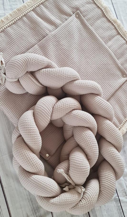 Bettschlange-Waffelpique 210cm-Beige - Lovely Detail