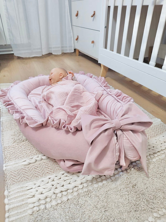 Babynest-Altrose Samt