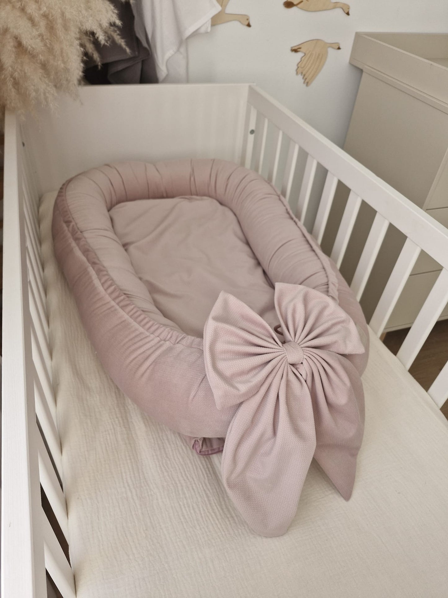Babynest-Puderrosa Samt-Elegant