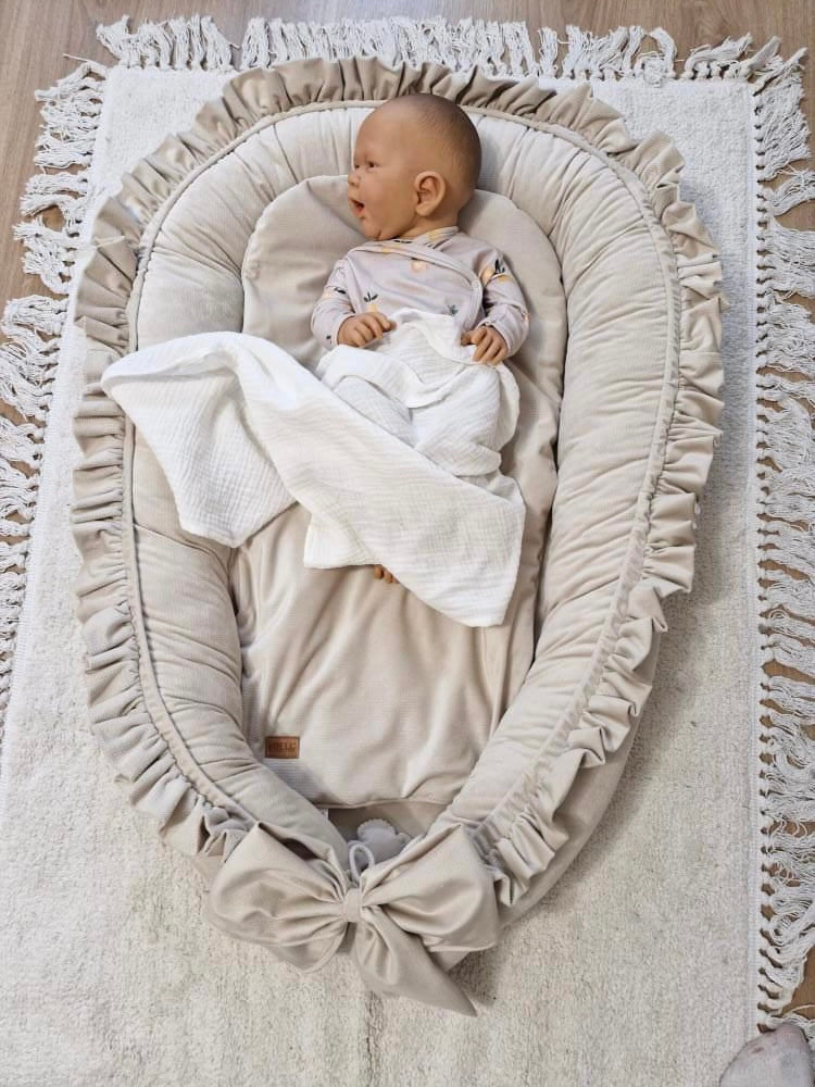 Babynest-Beige Samt