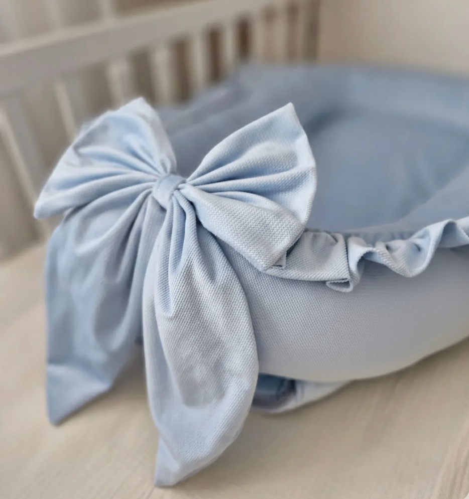 Babynest-Babyblau Samt