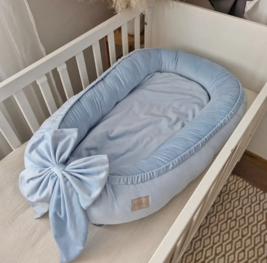 Babynest-Babyblau Samt-Elegant