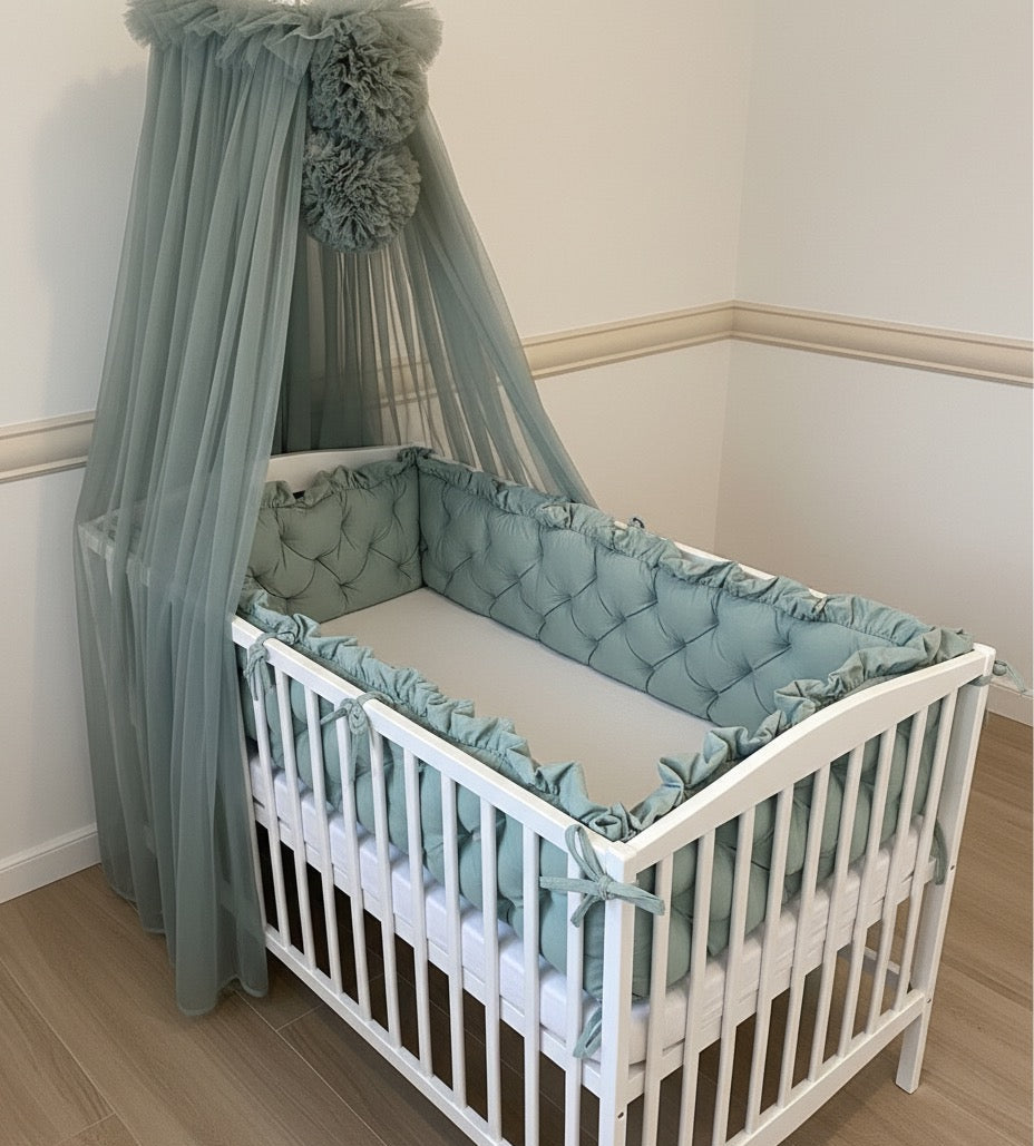 Bettumrandung Samt-Khaki