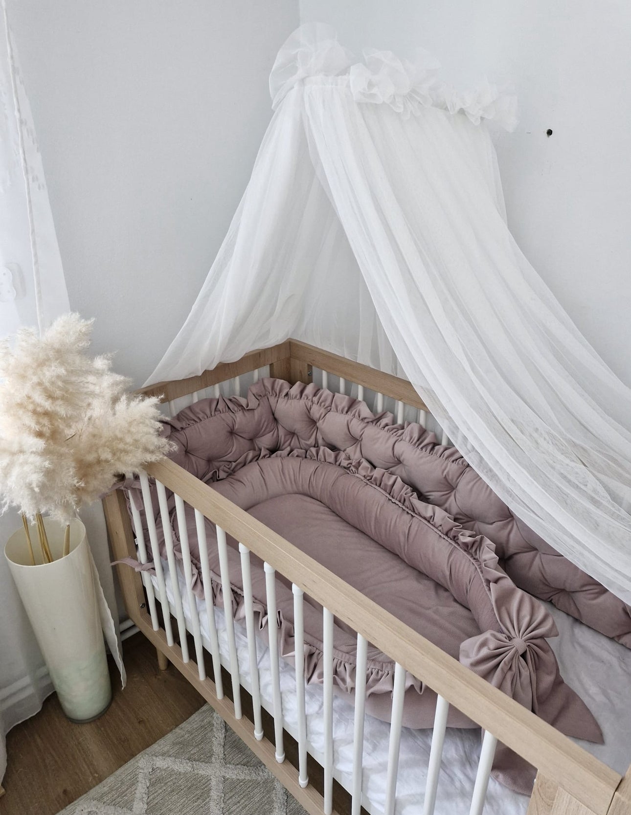Babynest-Samt Puderrosa