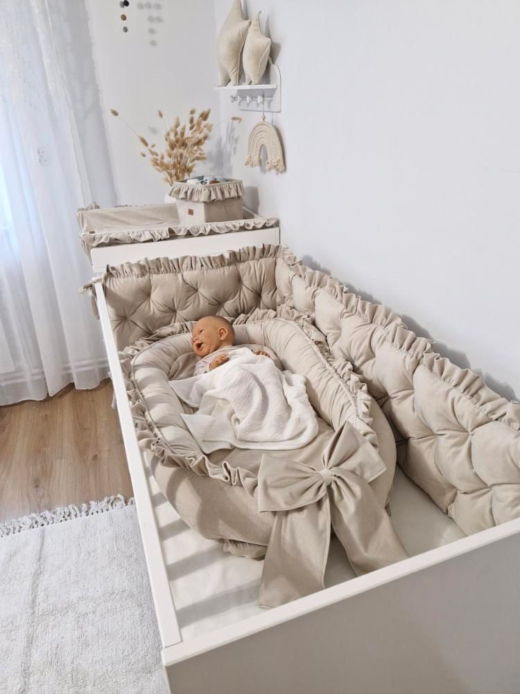 Babynest-Beige Samt
