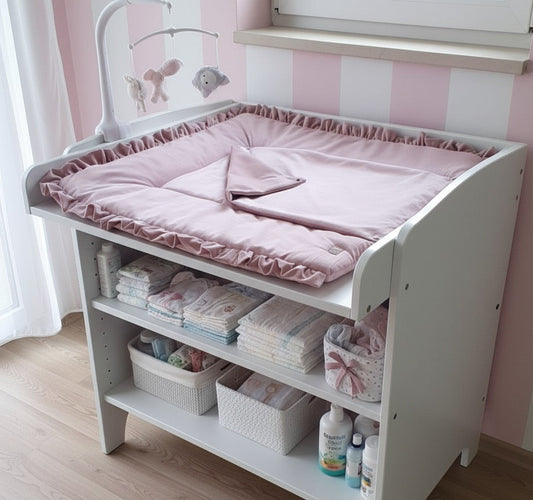 Wickelauflage-Samt-Altrosa