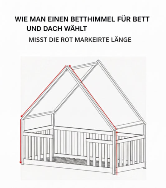 Hausbettvorhang -Rosebeige mit 3 Dekoschleifen