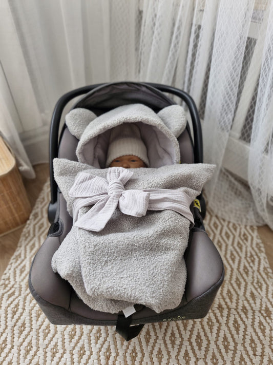 Teddy Einschlagdecke für Autoschale-Grey