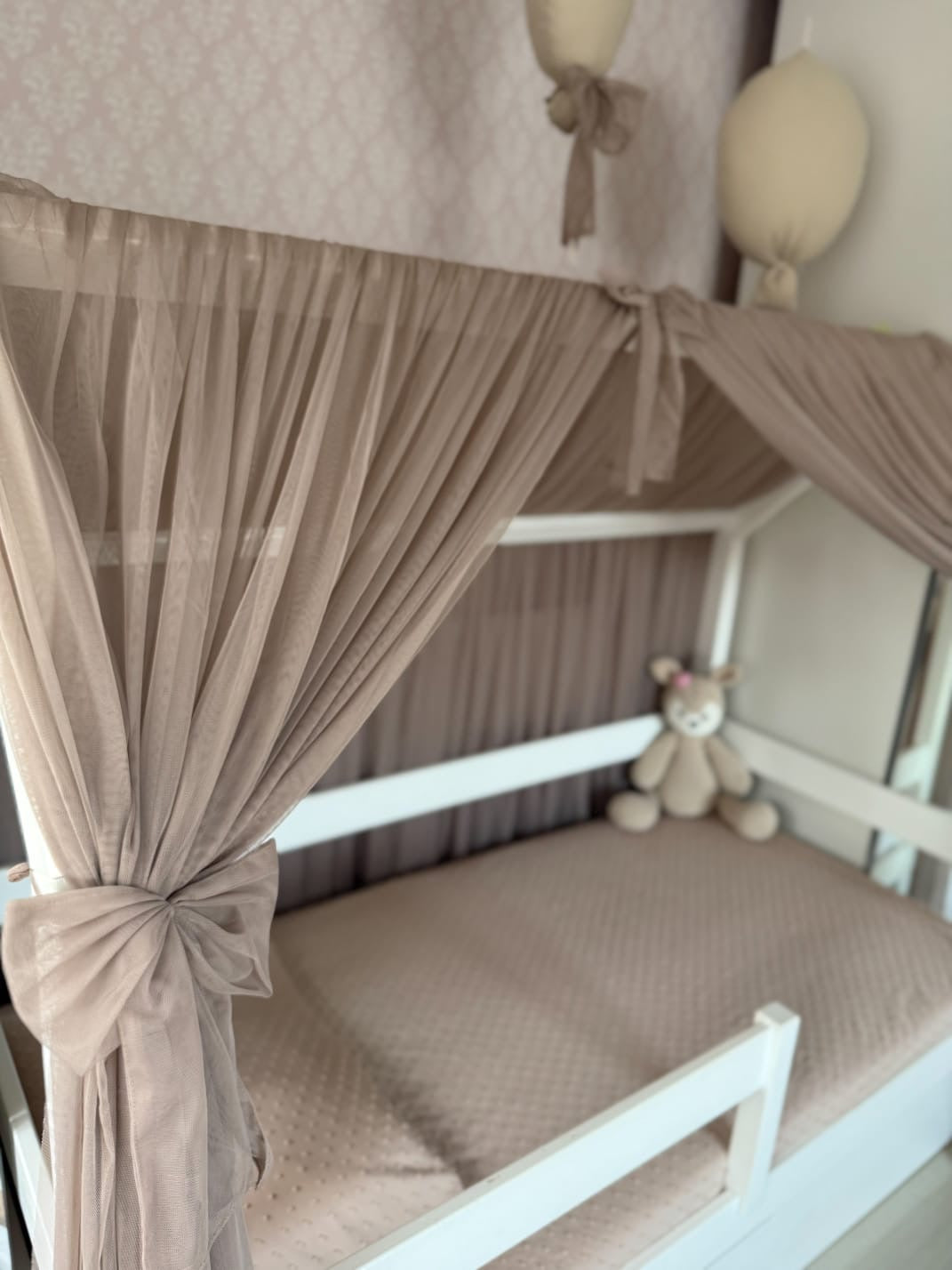 Vorhang-Set für Hausbetten-Taupe