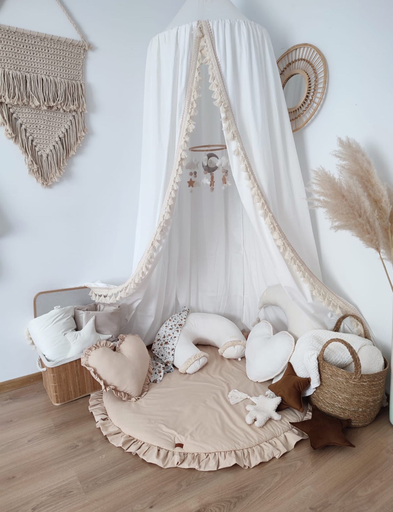 Boho Baldachin Baumwolle-Ecru