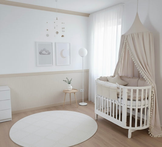 Boho Baldachin Baumwolle-Beige