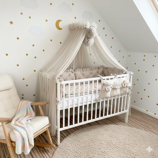 Bettumrandung Samt-Beige