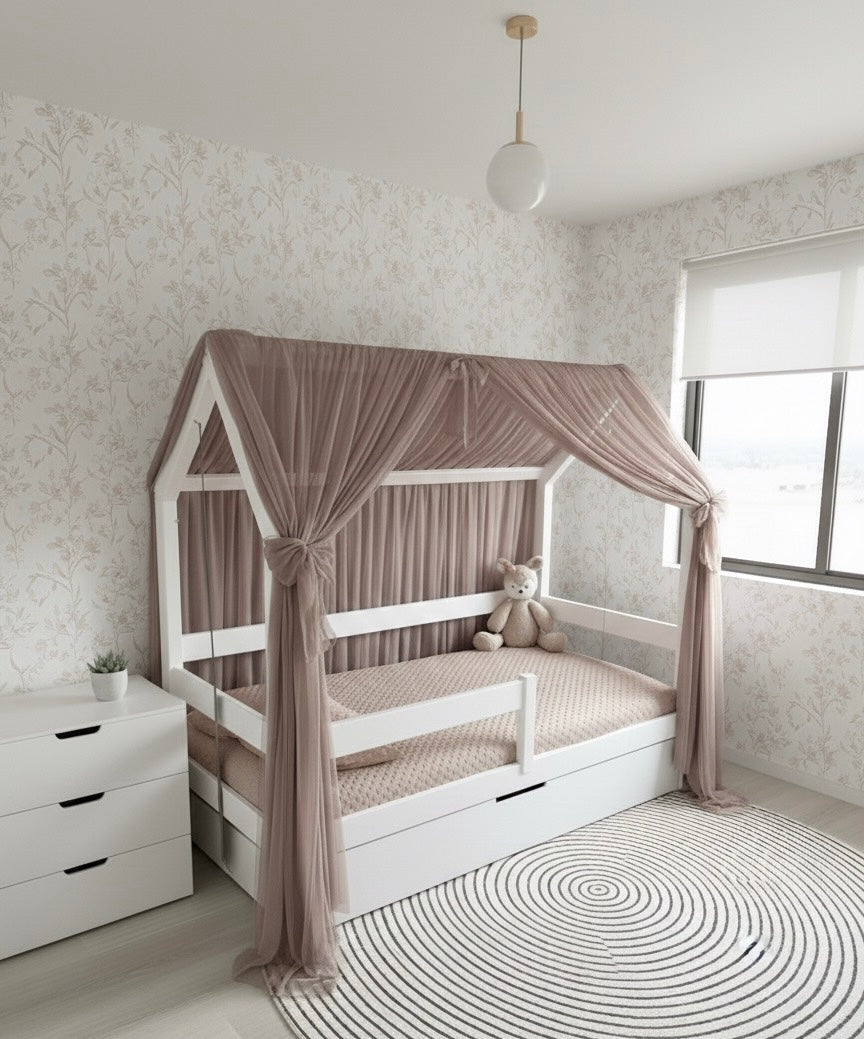 Vorhang-Set für Hausbetten-Taupe