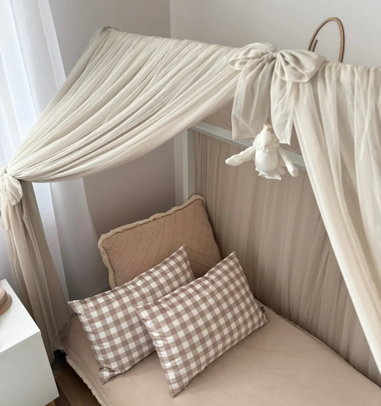 Vorhang-Set für Hausbett -Beige(kühl)