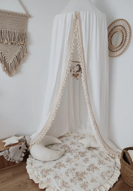 Boho Baldachin Baumwolle-Ecru