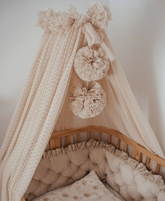 Bettumrandung Samt-Beige