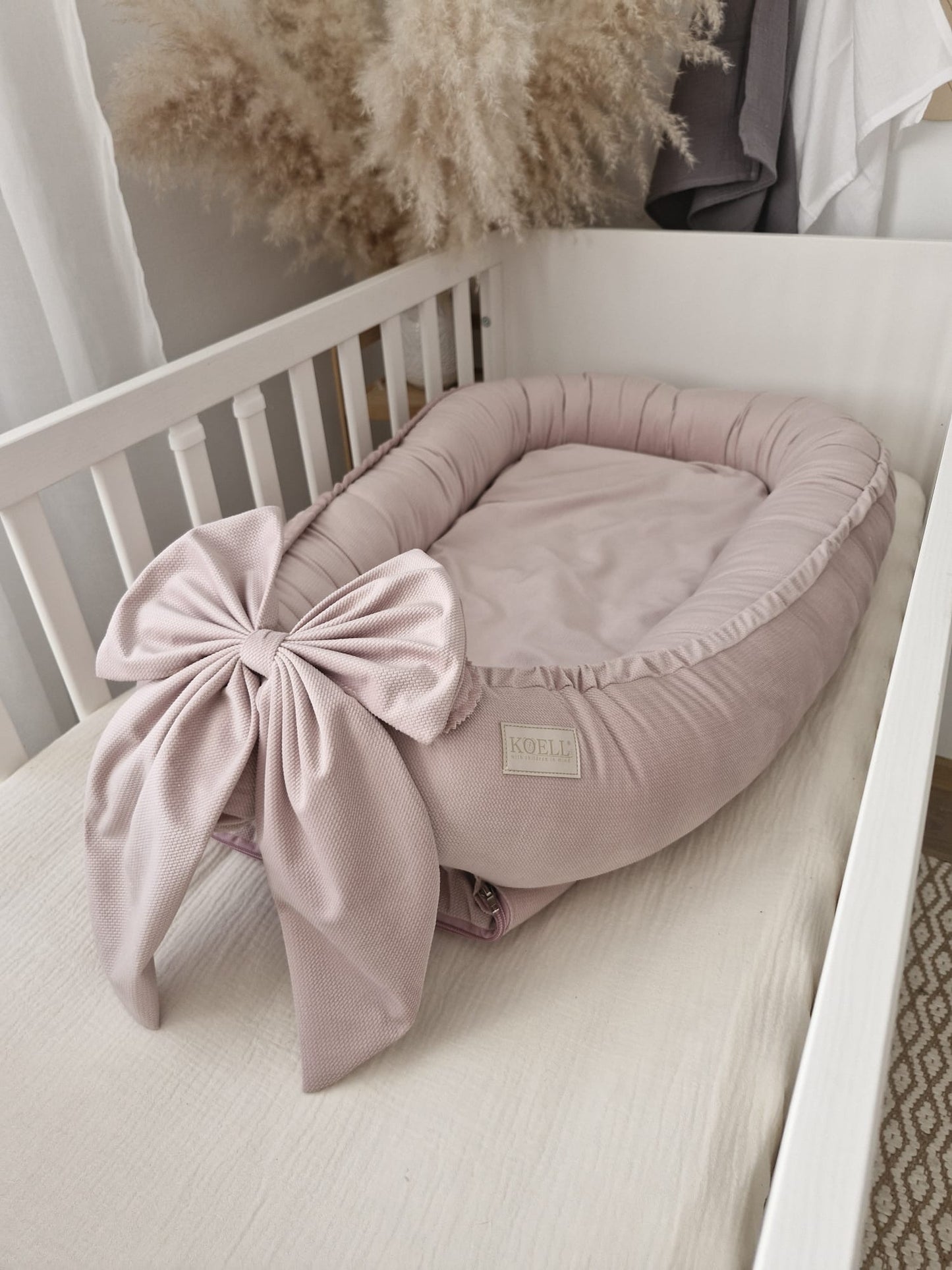 Babynest-Puderrosa Samt-Elegant