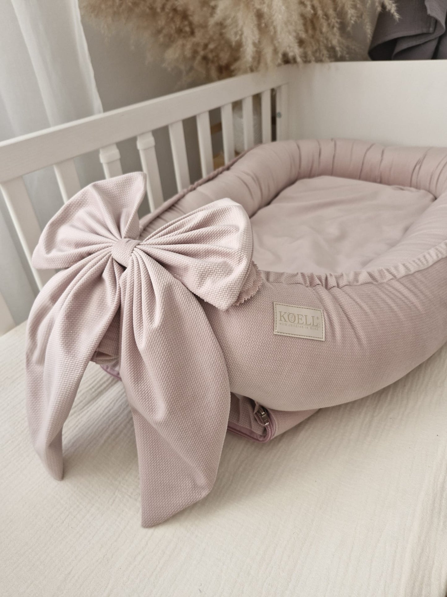 Babynest-Puderrosa Samt-Elegant