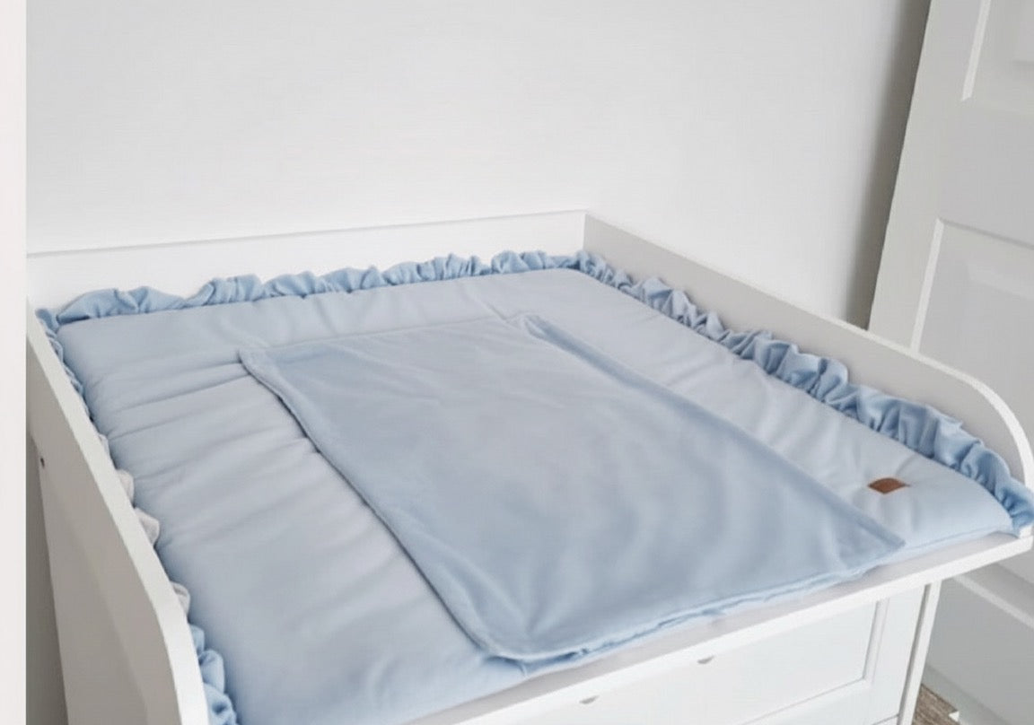 Wickelauflage Samt-Babyblau