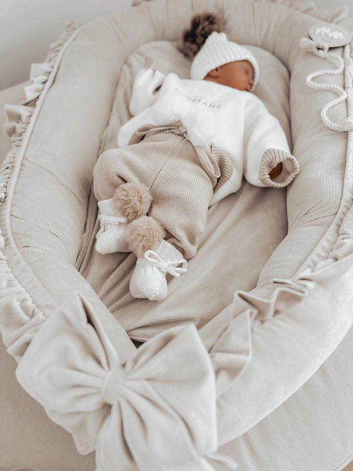 Babynest-Beige Samt
