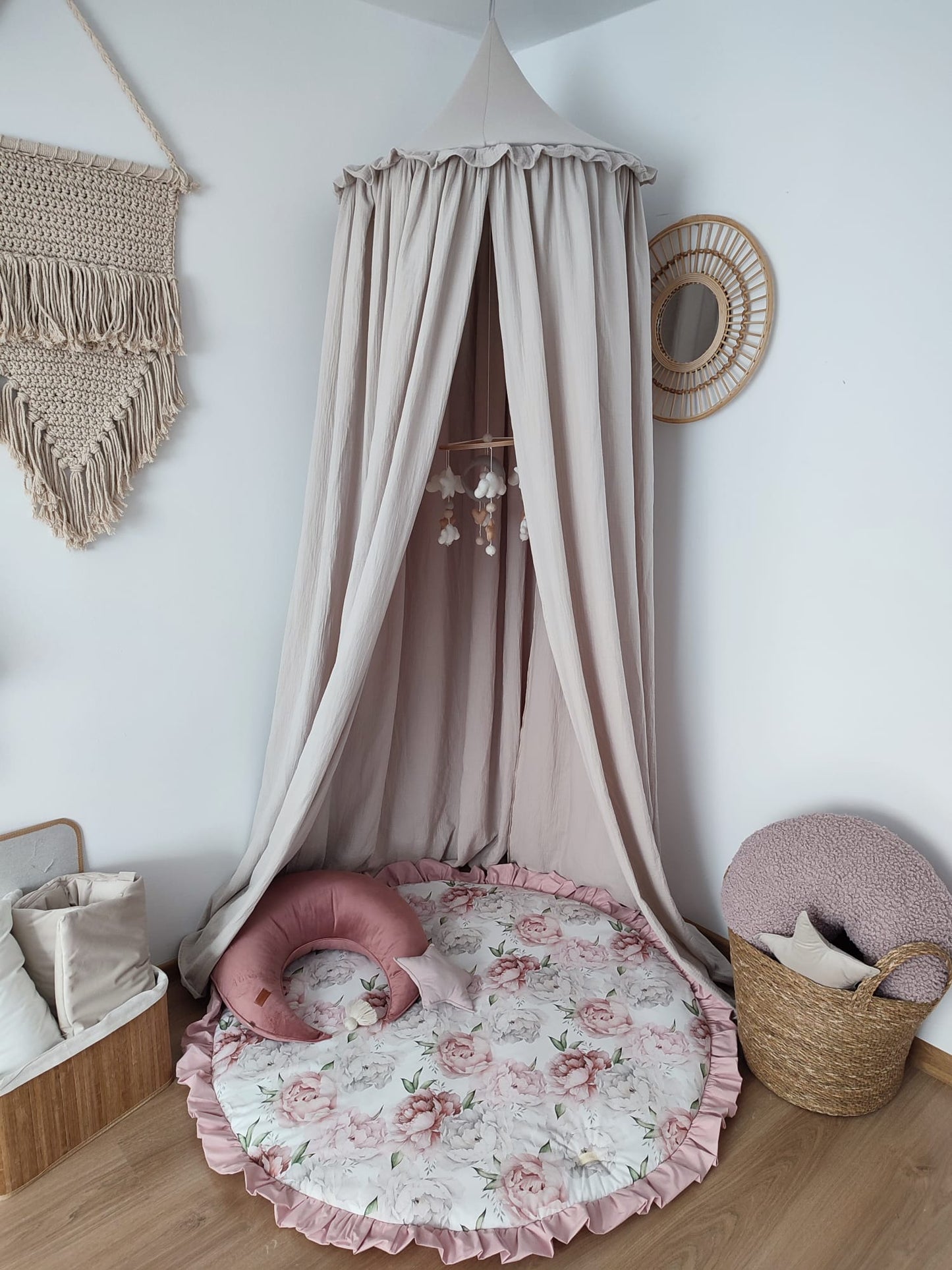 Baldachin-Musselin Beige