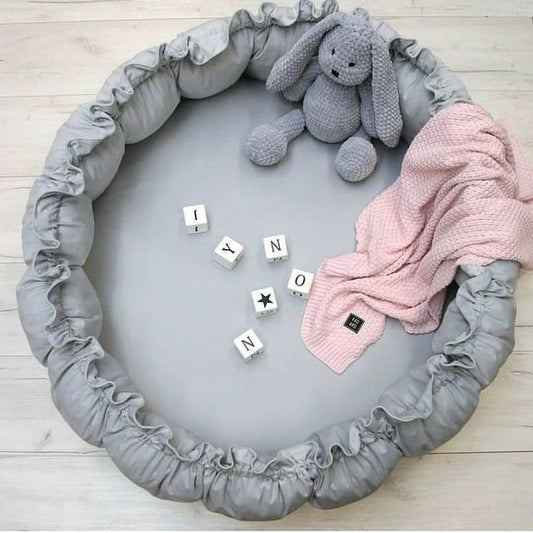 Babynest 2in1- Hellgrau inkl. ein Blattkissen - Lovely Detail