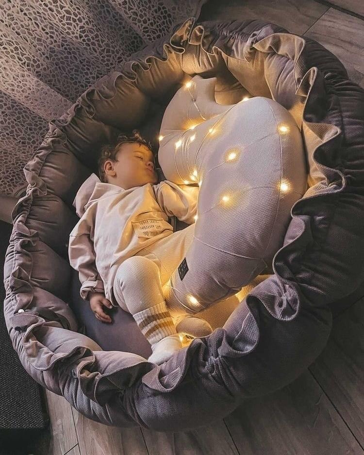 Babynest 2in1-Mocca inkl. ein Blattkissen - Lovely Detail